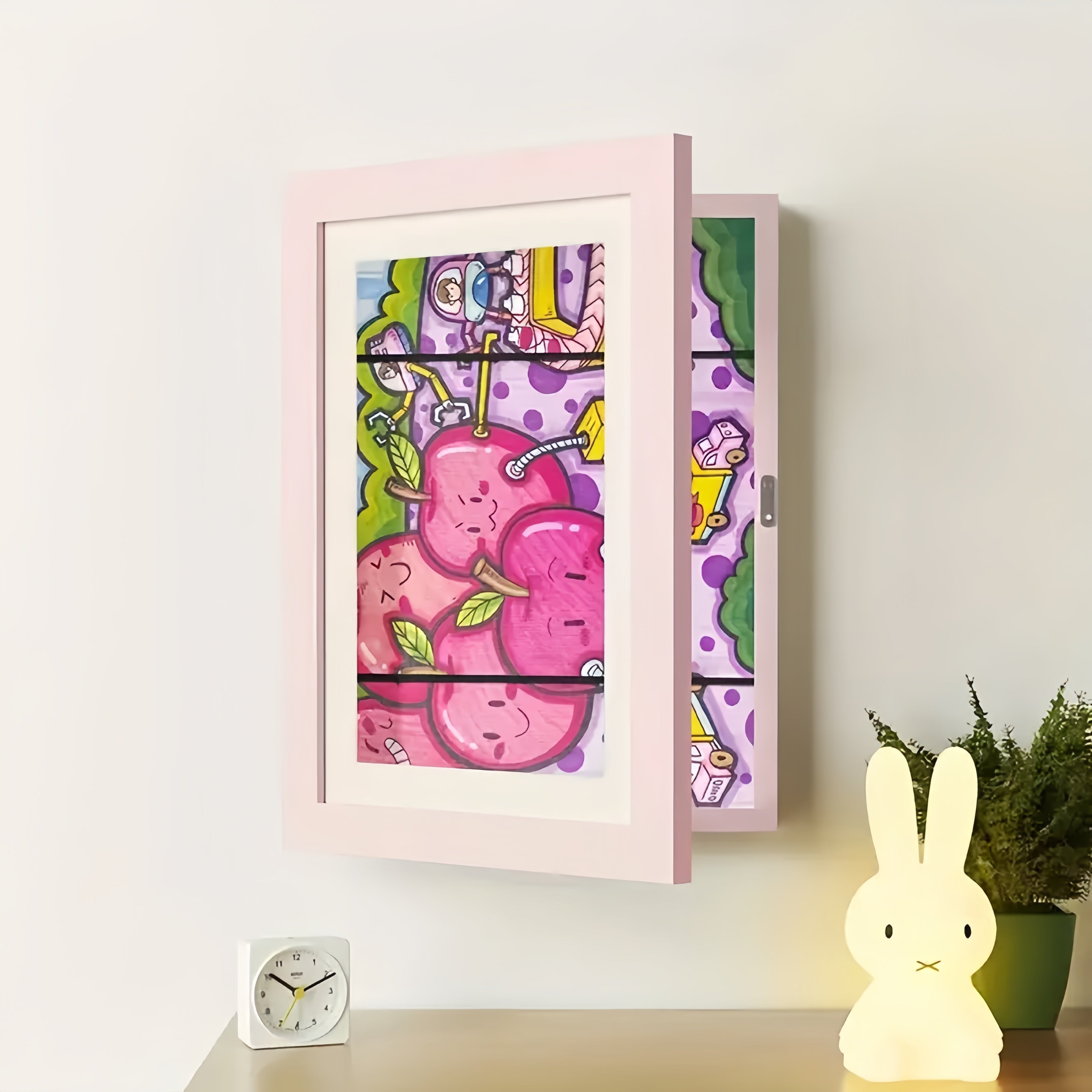 Kids Artwork Display Frame Magnetic Front Closure Holds 150
