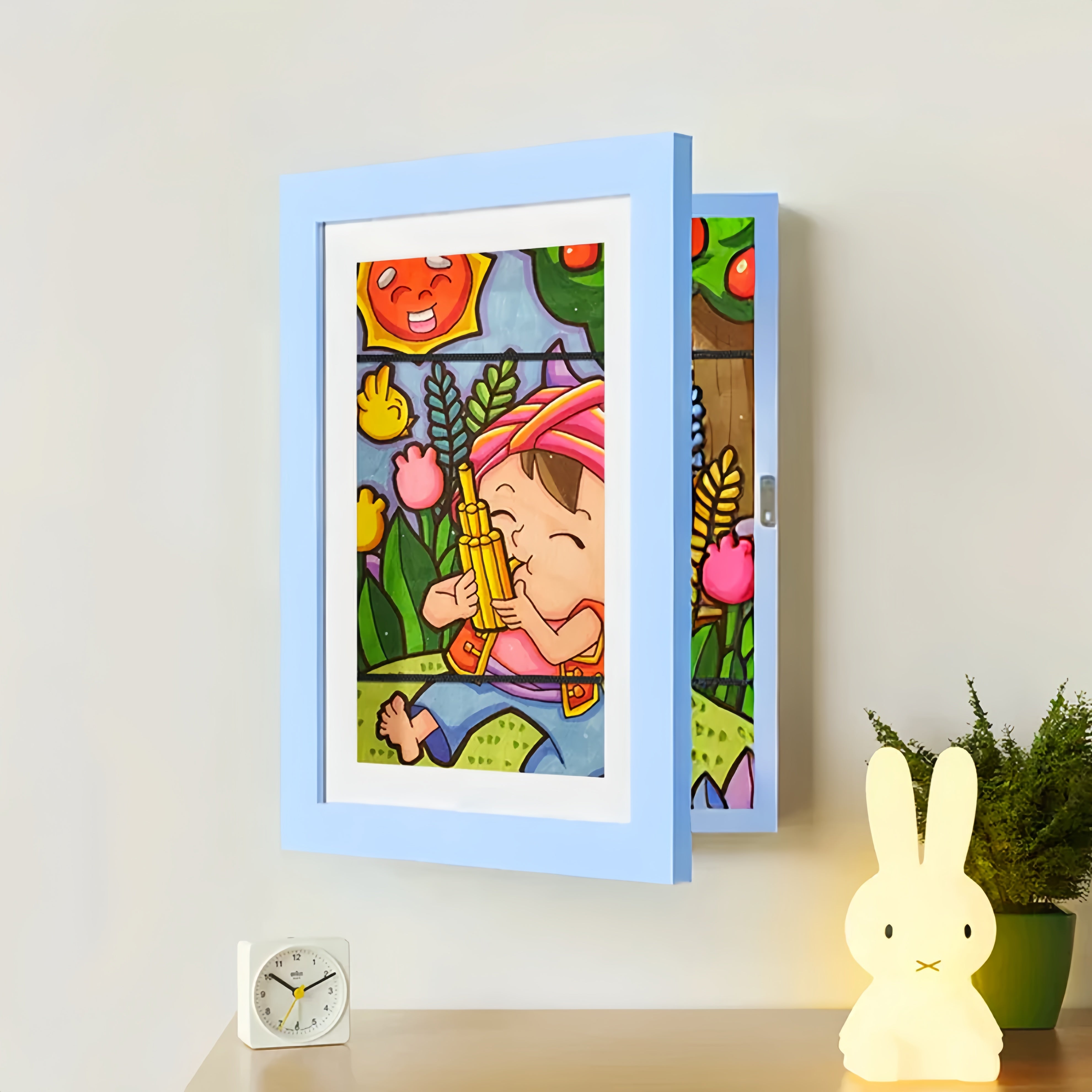 Kids Artwork Display Frame Magnetic Front Closure Holds 150