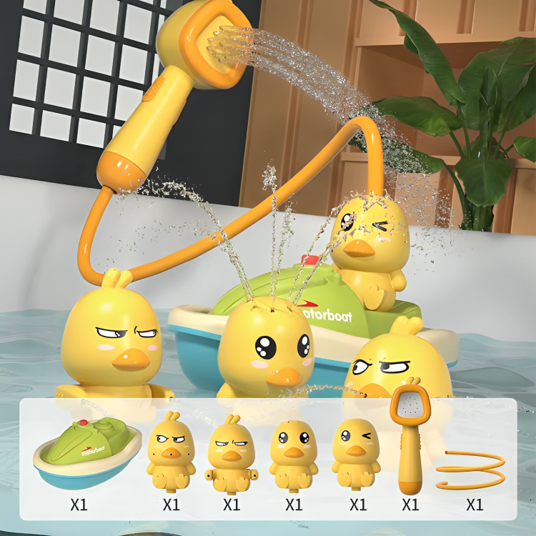 Kids Bath Toy Battery-Powered Spraying Ducks Suction Cup
