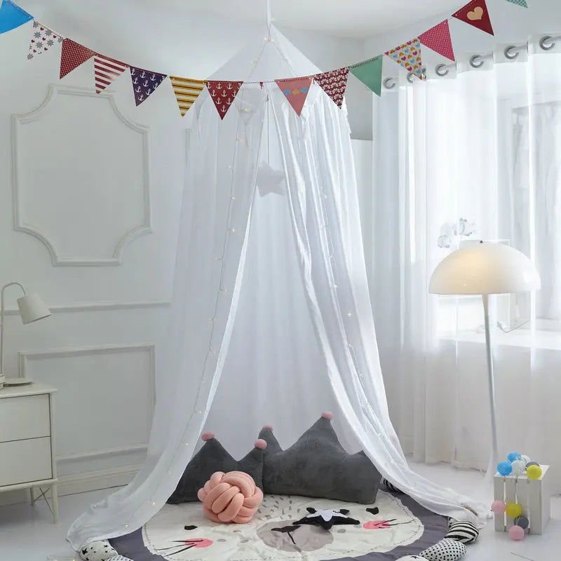 Kids Bed Canopy Hanging Dome Polyester-Cotton Blend
