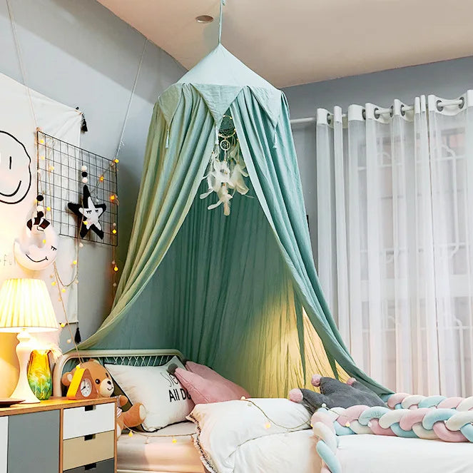 Kids Bed Canopy Hanging Dome Polyester-Cotton Blend