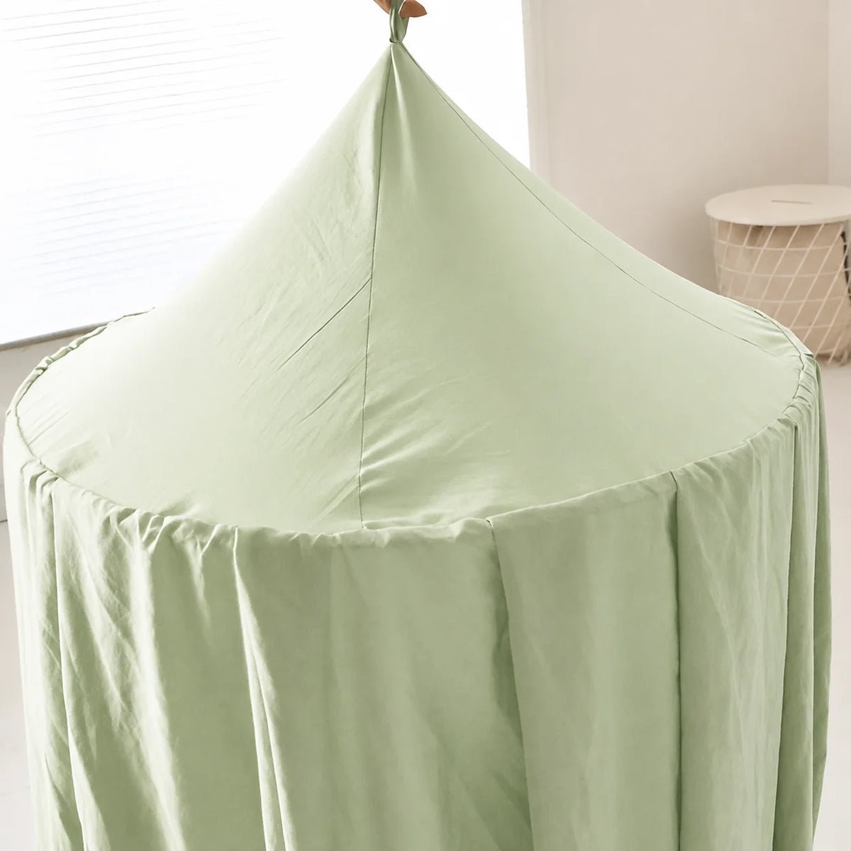 Kids Bed Canopy Tent-Style Breathable Cotton-Blend One-Point Hanging