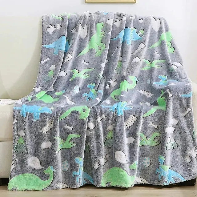 Kids Blanket Glow-In-The-Dark Plush Polyester Machine Washable
