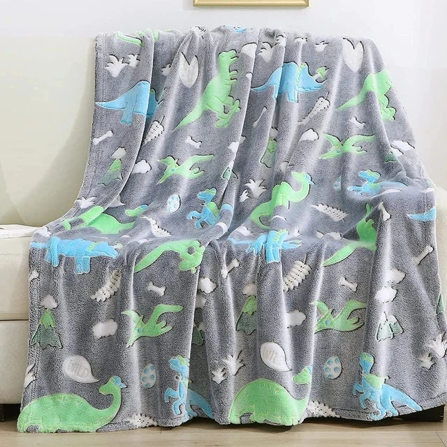 Kids Blanket Unicorn Glow-In-The-Dark Soft Flannel