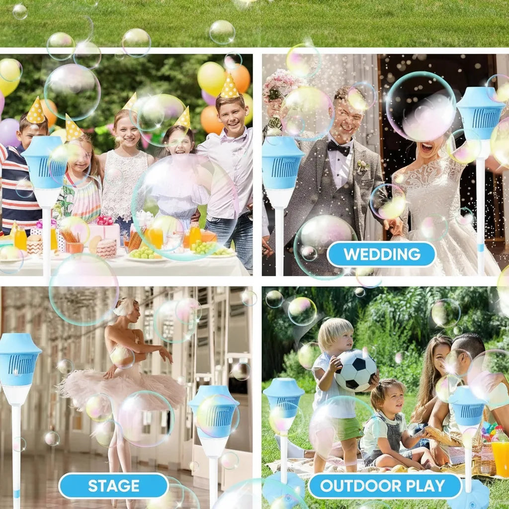 Kids Bubble Machine 20,000 Bubbles Per Minute Adjustable Stand