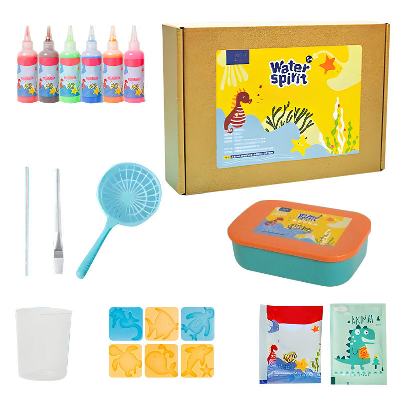 Kids Craft Kit 3D Water Beads Reusable Molds & Tray
