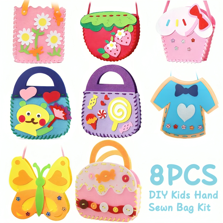 Kids Craft Kit Felt Bags & Child-Safe Needles