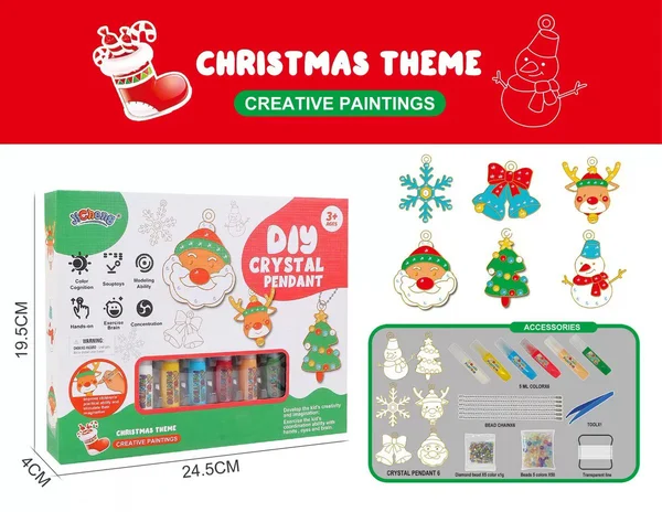 Kids Crystal Pendant Craft Kit Non-Toxic Crystals & Non-Baking Glue