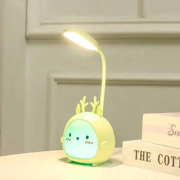 Kids Desk Lamp Cartoon Deer Flexible Gooseneck & USB Rechargeable