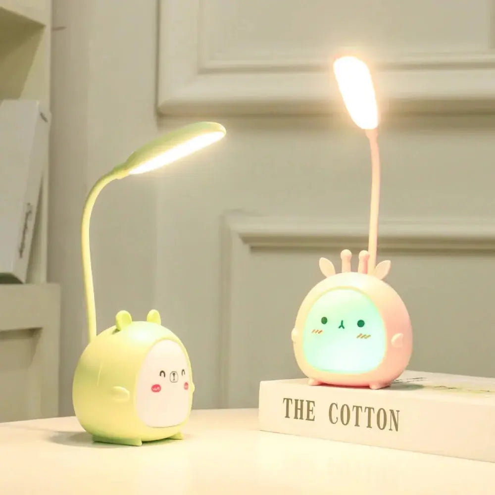 Kids Desk Lamp Cartoon Deer Flexible Gooseneck & USB Rechargeable