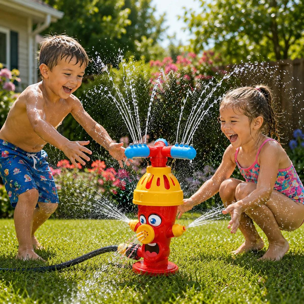 Kids Garden Sprinkler Spinning Cartoon Hose Connector
