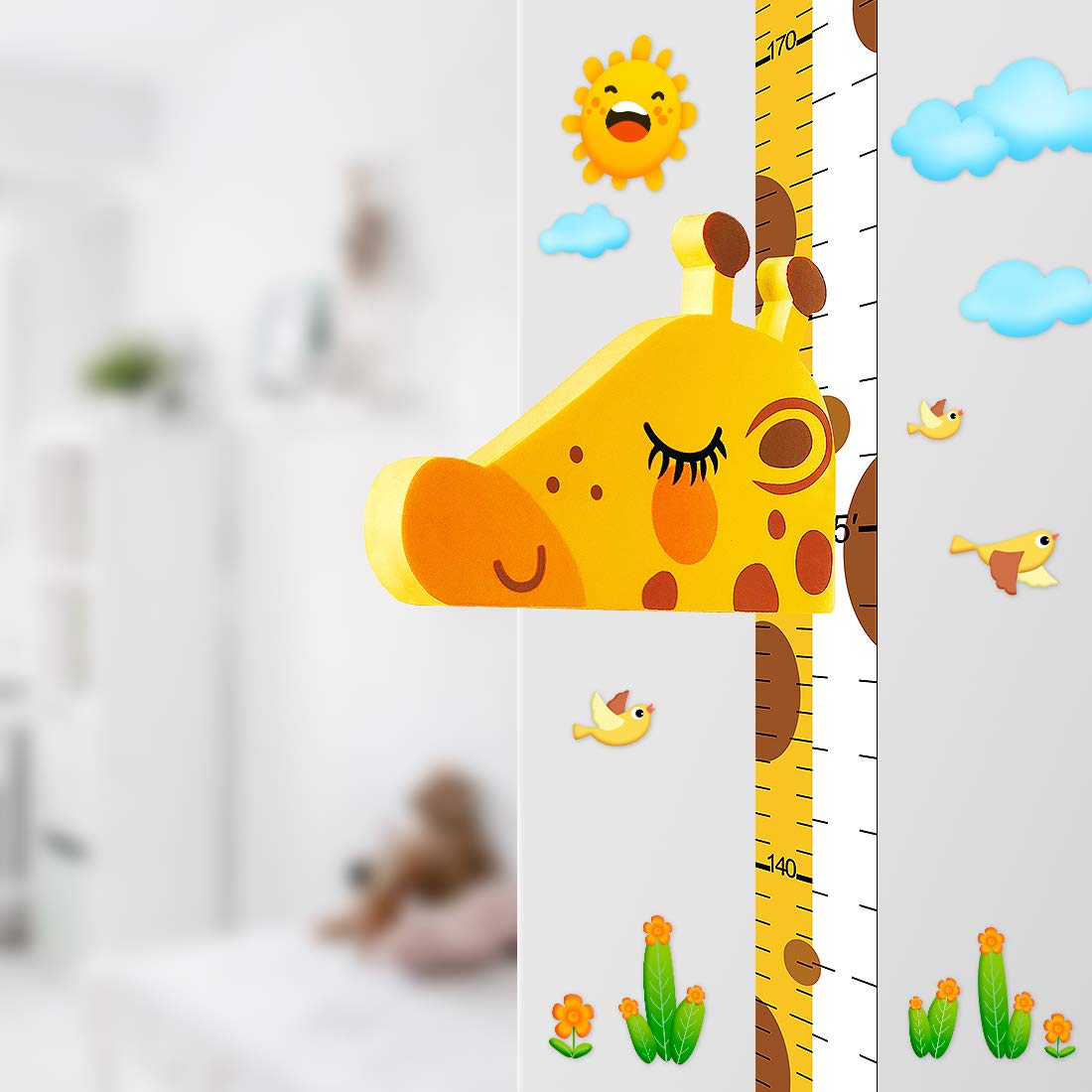 Kids Growth Chart Magnetic No-Drill Giraffe Design
