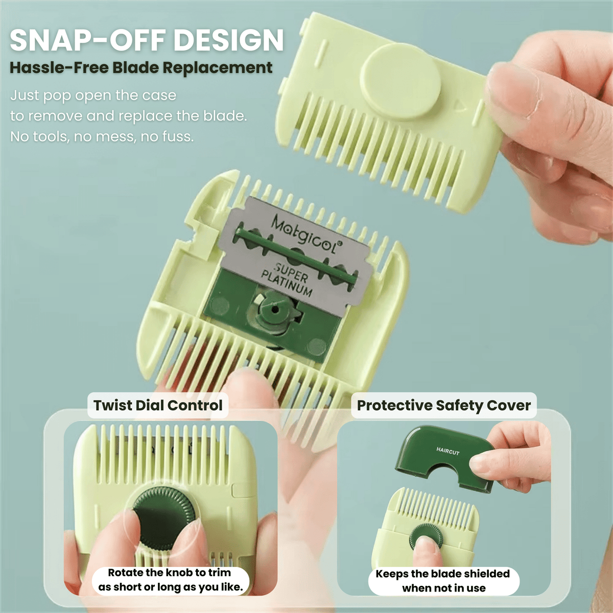 Kids Hair Trimmer Quiet No Exposed Blade Pack of 2