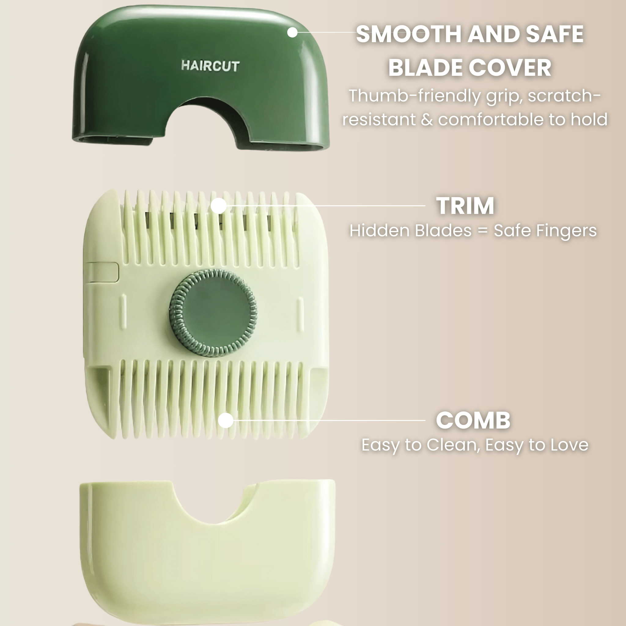 Kids Hair Trimmer Quiet No Exposed Blade Pack of 2
