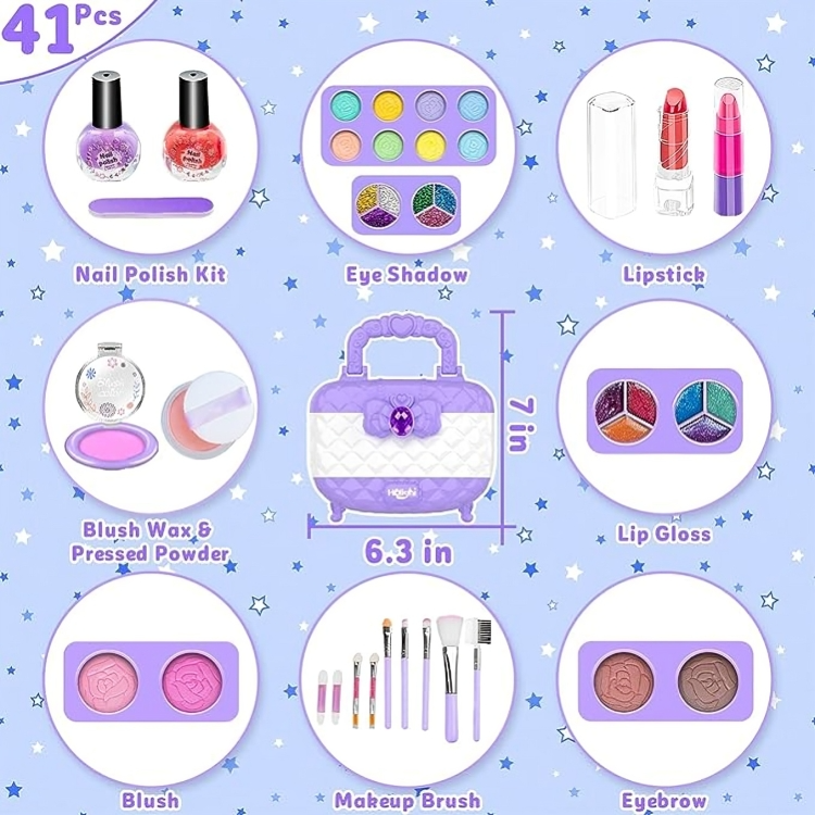 Kids Makeup Set Non-Toxic & Water-Washable For Sensitive Skin
