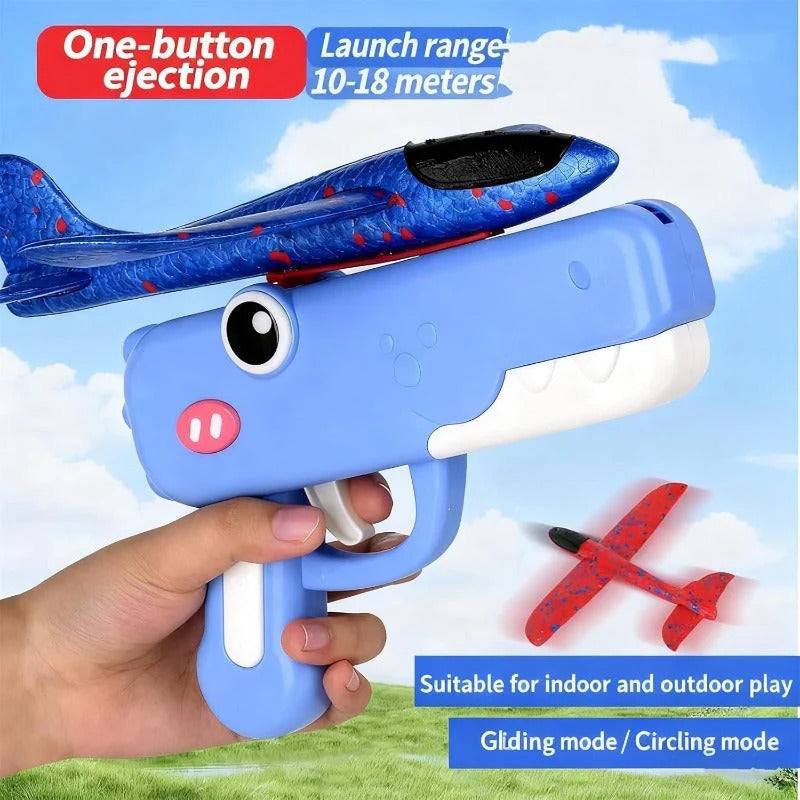 Kids Plane Launcher Dinosaur Design One-Button Launch
