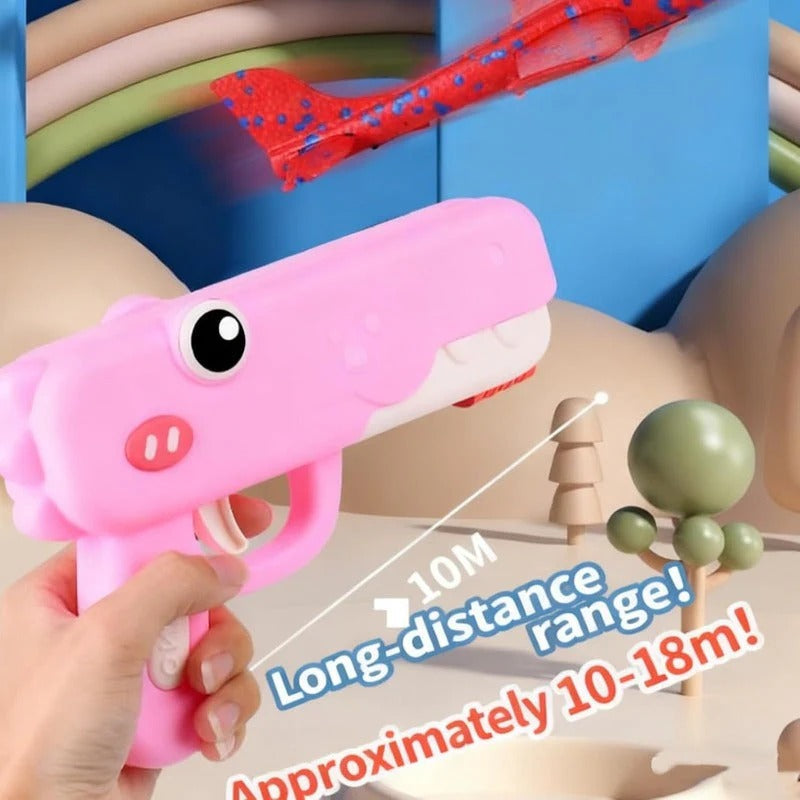 Kids Plane Launcher Dinosaur Design One-Button Launch