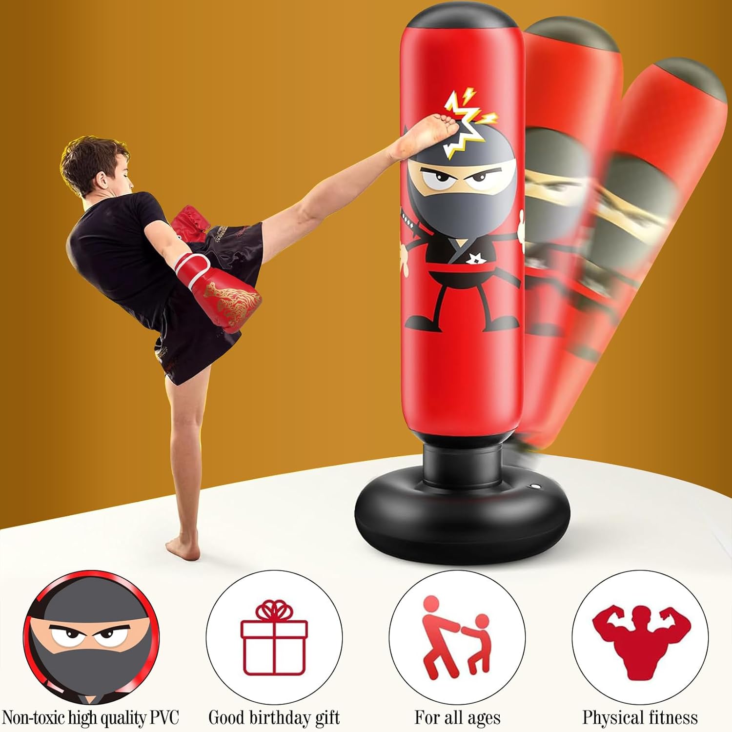 Kids Punching Bag Colorful Durable Foam Active Play