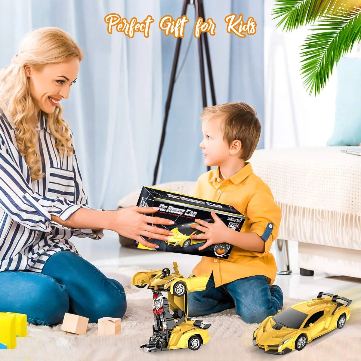 Kids RC Car Transformable Push-Button Drift & Rotation