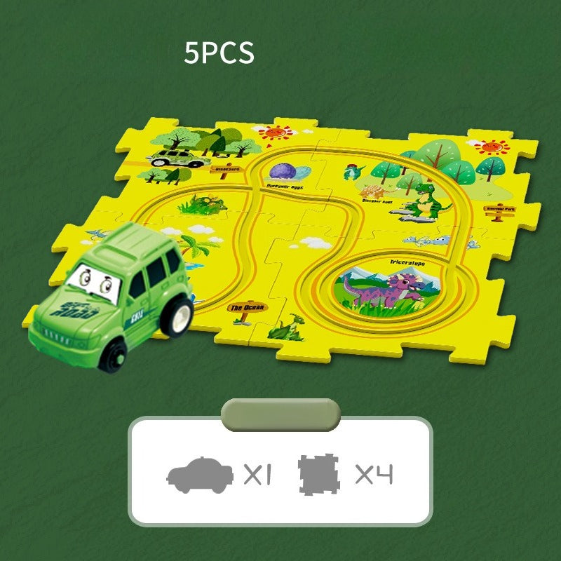 Kids Road Puzzle Set Interactive Paths & Toy Car