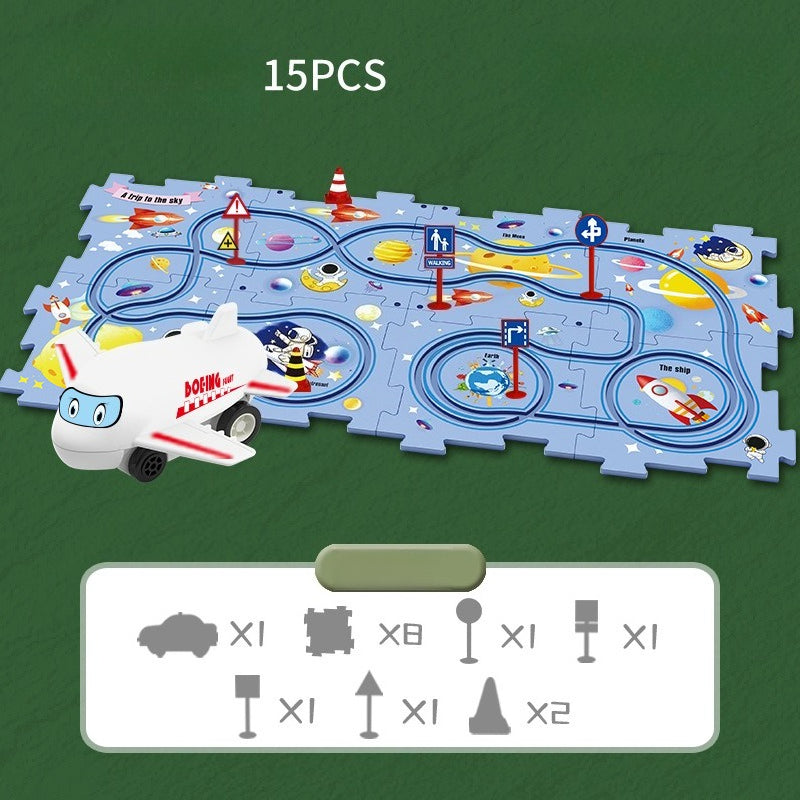Kids Road Puzzle Set Interactive Paths & Toy Car