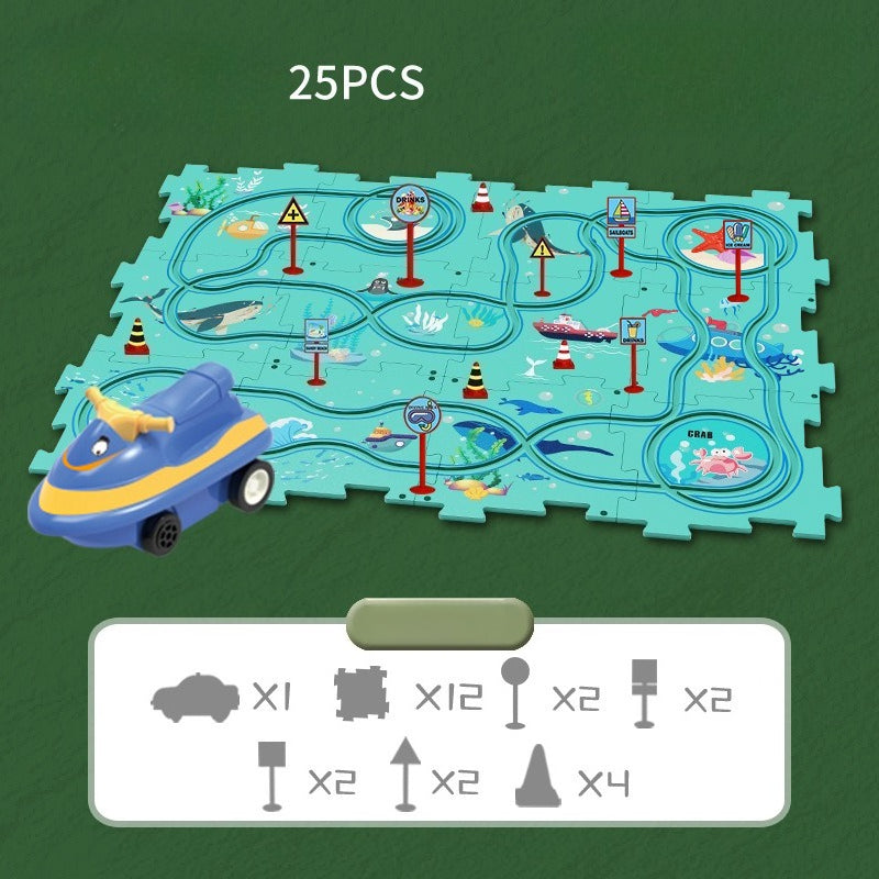 Kids Road Puzzle Set Interactive Paths & Toy Car
