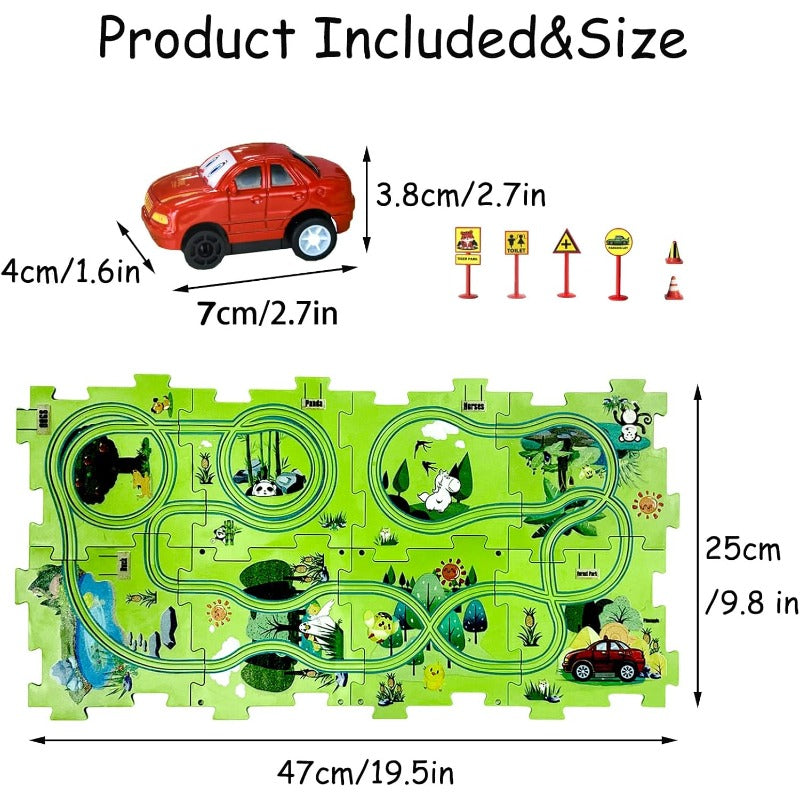 Kids Road Puzzle Set Interactive Paths & Toy Car