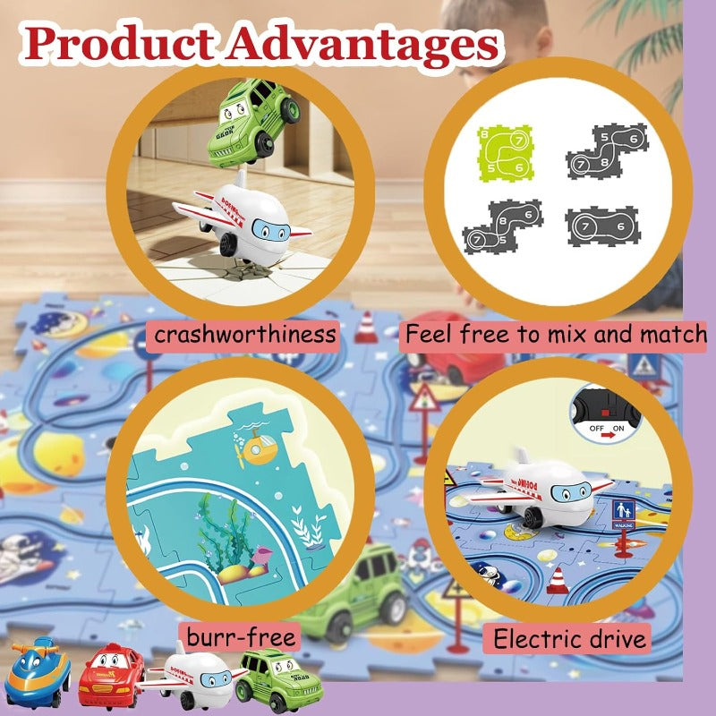 Kids Road Puzzle Set Interactive Paths & Toy Car