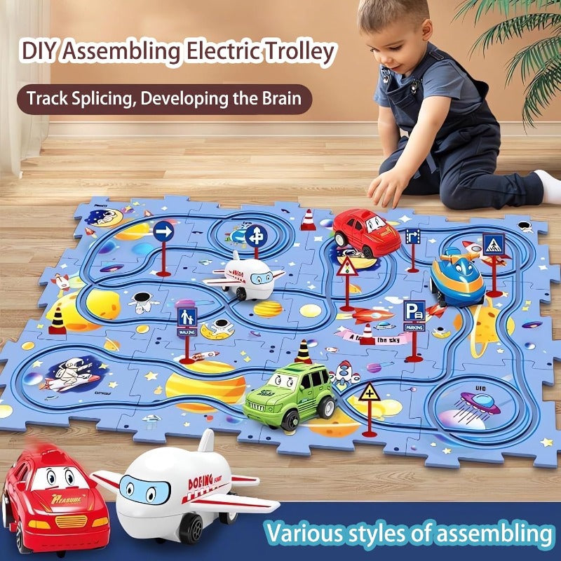 Kids Road Puzzle Set Interactive Paths & Toy Car