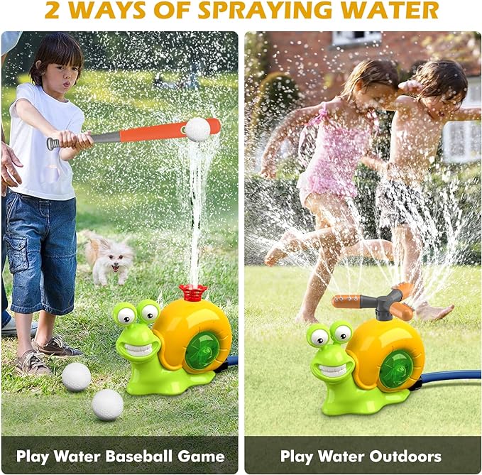 Kids Sprinkler 360 Degree Rotating Baseball Set