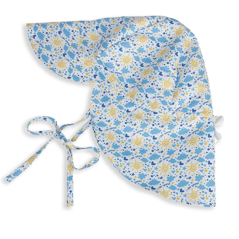 Kids Sun Hat Wide Brim Neck Flap Chin Strap