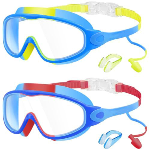 Kids Swim Goggles Anti-Fog UV Lenses & Integrated Earplugs