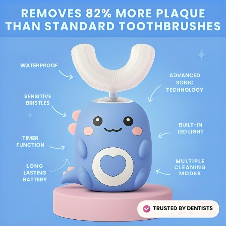 Kids Toothbrush Dinosaur Design Child-Sized Ages 2 To 12