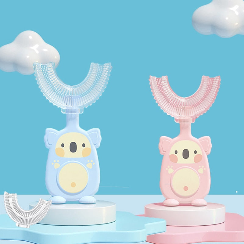 Kids Toothbrush U-Shaped Soft Bristles & Animal Designs