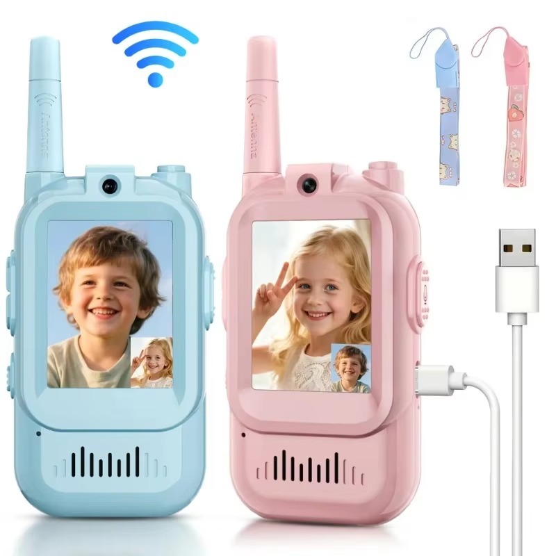 Kids Walkie-Talkies Video & Two-Way Audio USB-C Charging 2-Pack
