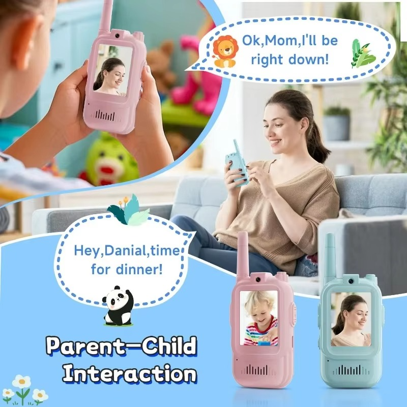 Kids Walkie-Talkies Video & Two-Way Audio USB-C Charging 2-Pack