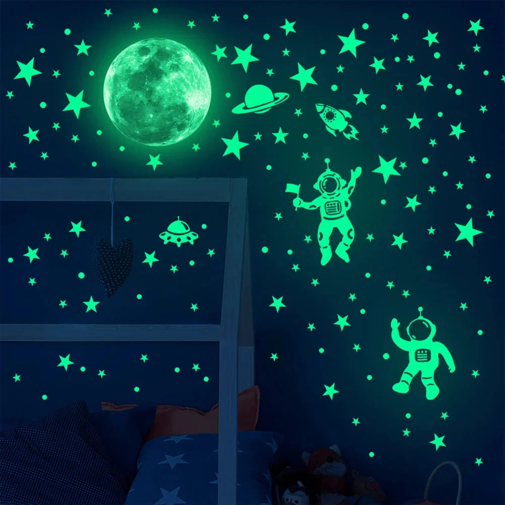 Kids Wall Decals Glow-in-the-Dark Reusable & Residue-Free