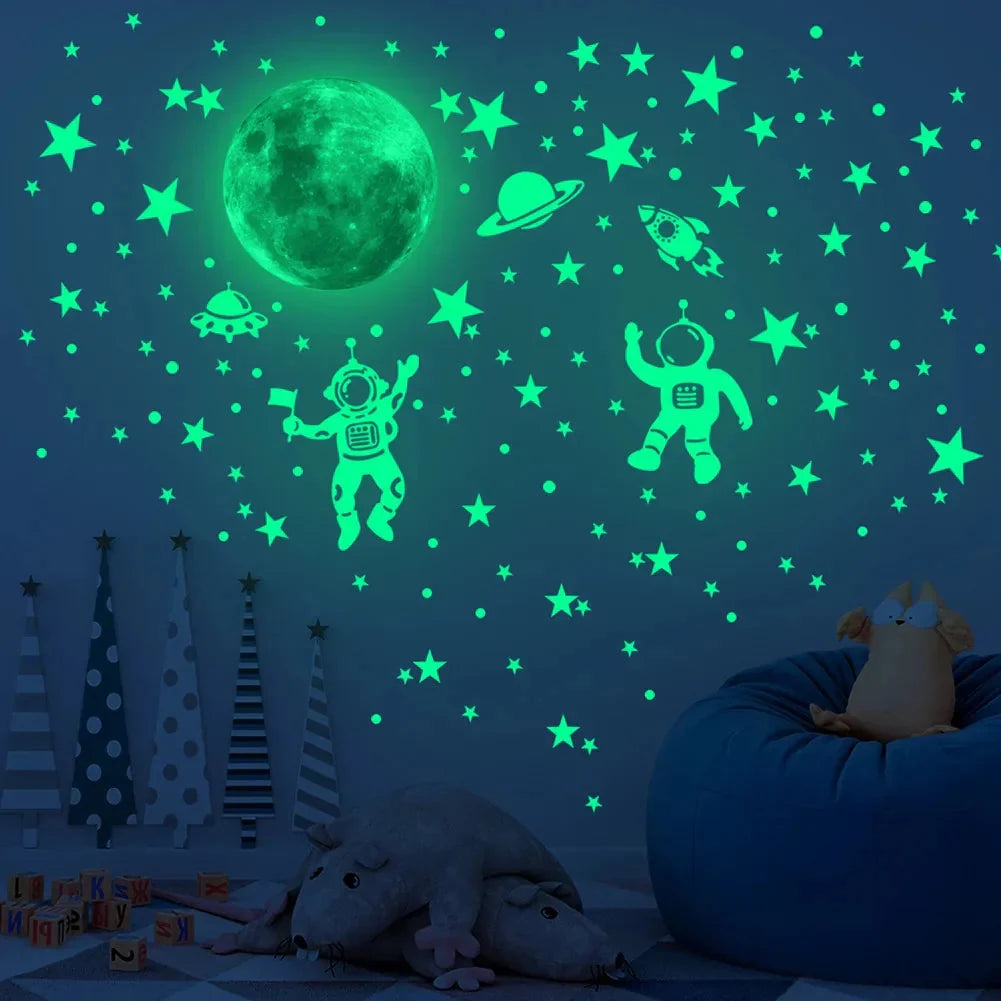 Kids Wall Decals Glow-in-the-Dark Reusable & Residue-Free