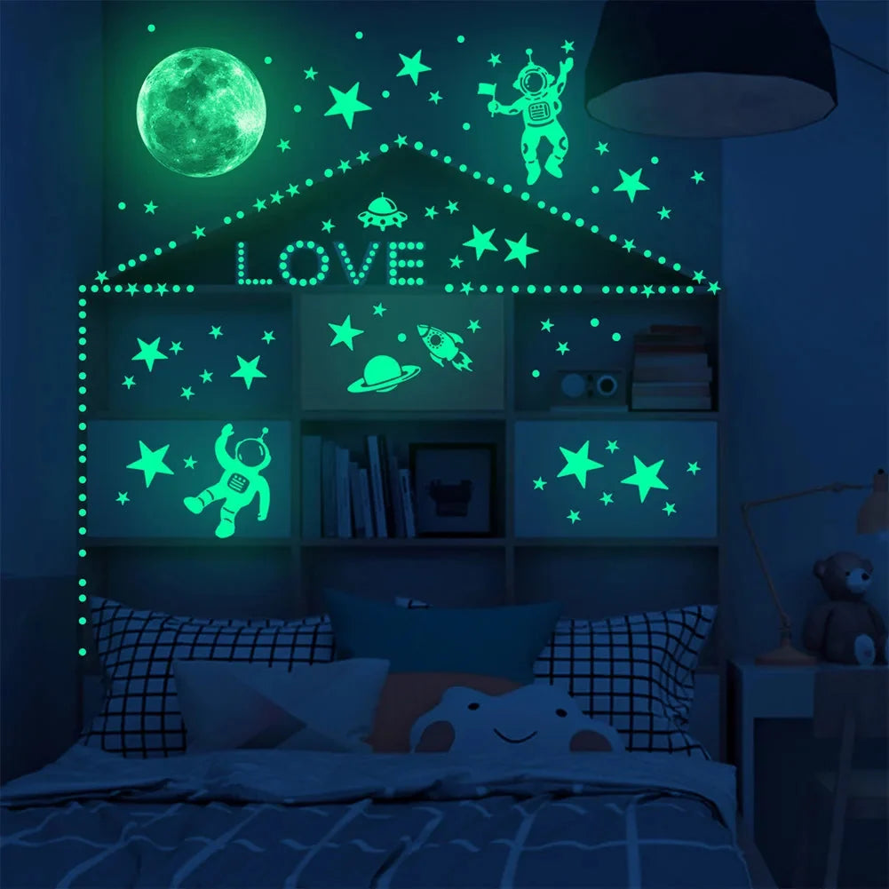 Kids Wall Decals Glow-in-the-Dark Reusable & Residue-Free