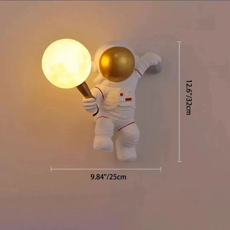 Kids Wall Lamp Astronaut Design Warm Glare-Free LED