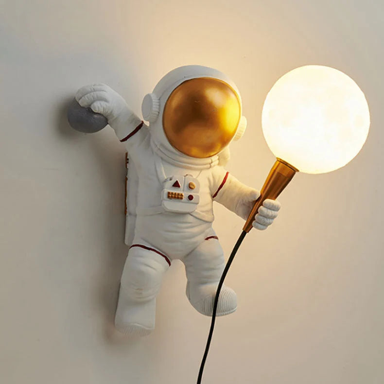 Kids Wall Lamp Astronaut Design Warm Glare-Free LED