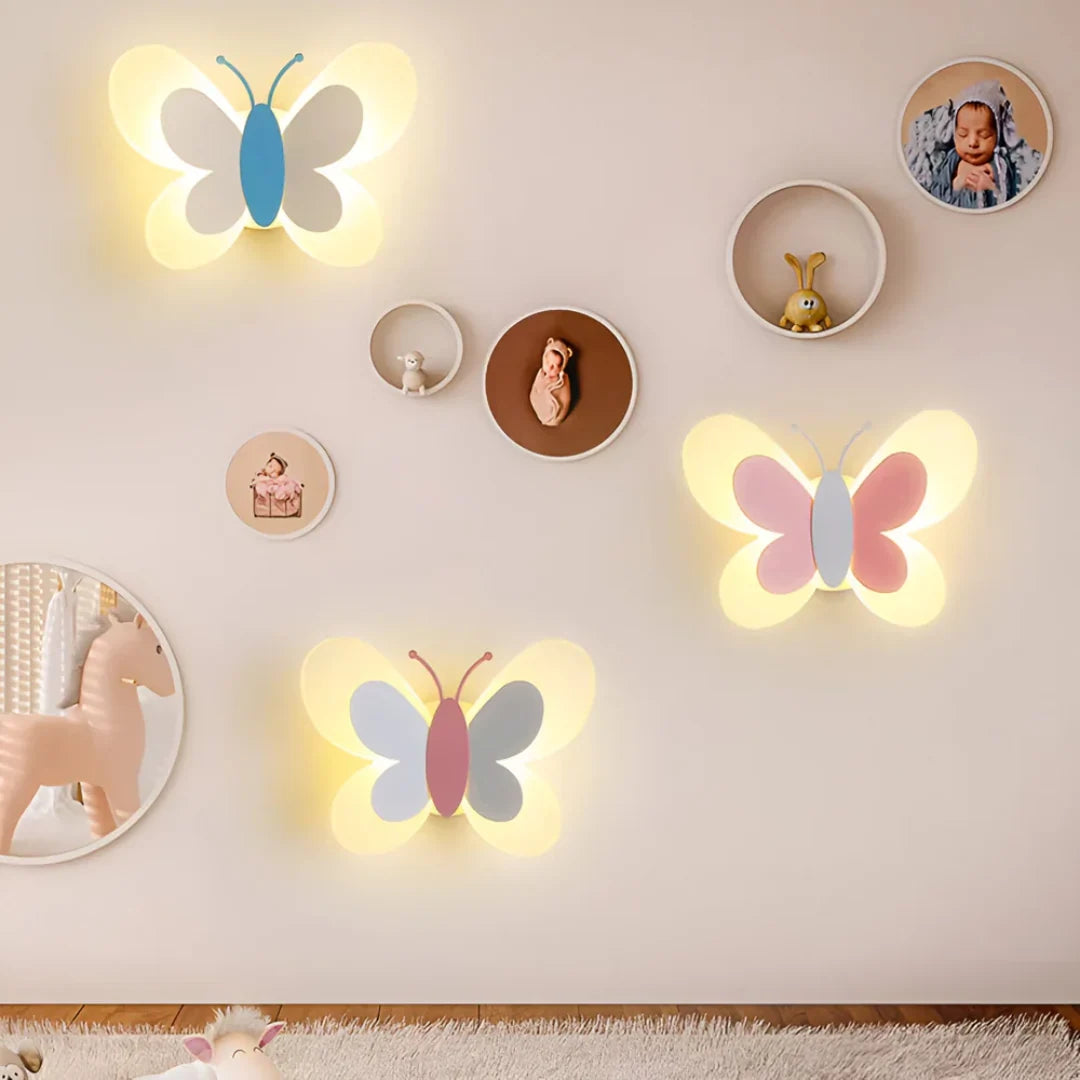 Kids Wall Light Butterfly Metal LED Warm & Cool
