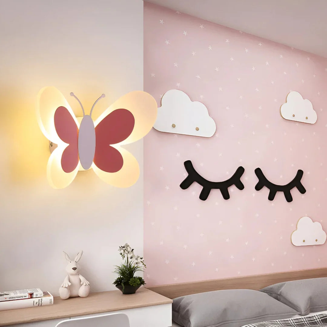 Kids Wall Light Butterfly Metal LED Warm & Cool