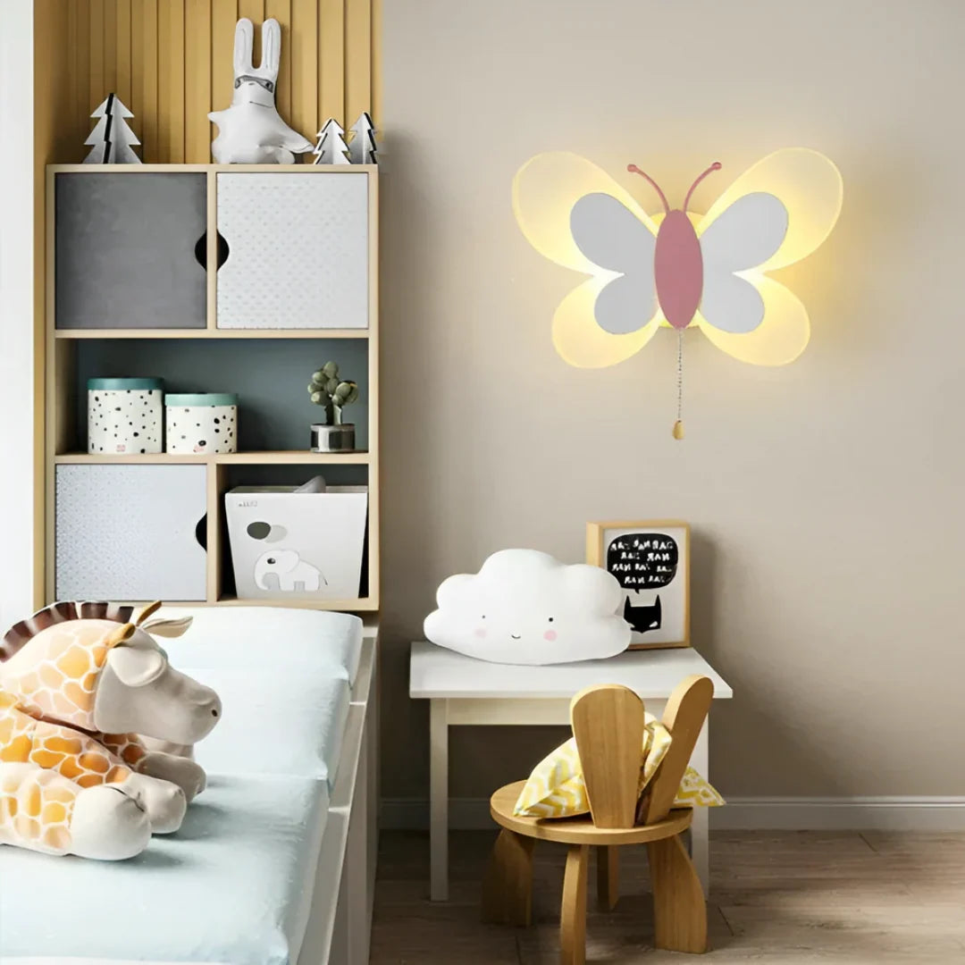 Kids Wall Light Butterfly Metal LED Warm & Cool