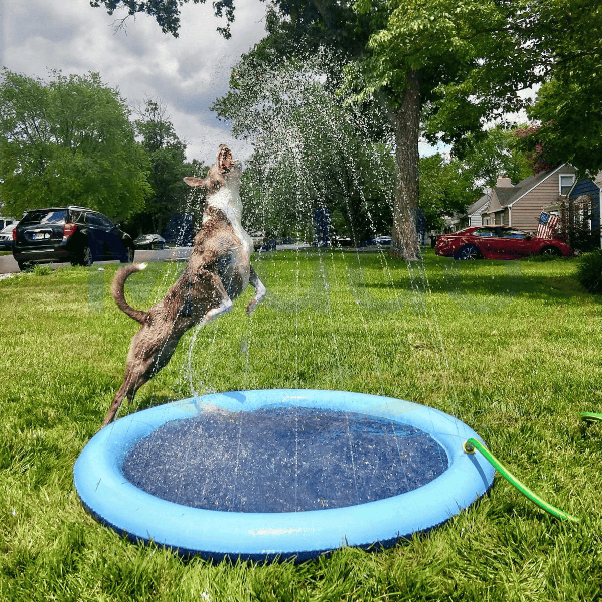 Kids Water Play Mat Garden Hose Connection Foldable