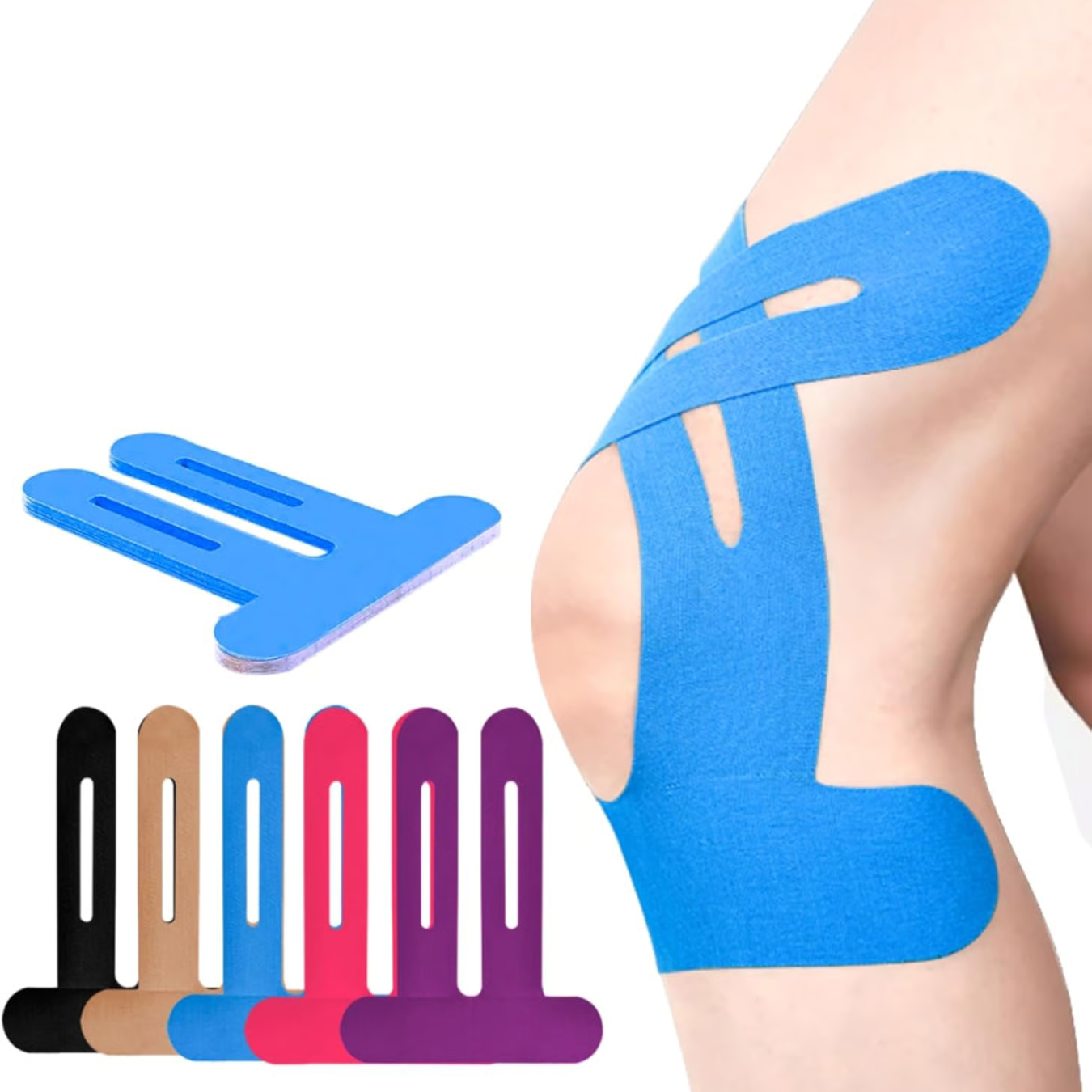 Kinesiology Tape Pre-Cut Knee Water-Resistant Cotton Blend