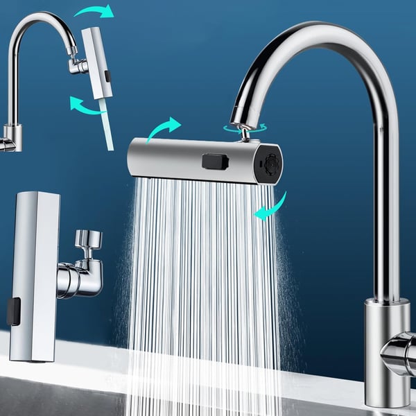 Kitchen Faucet 3-Mode Spray & 360° Swivel 304 Stainless Steel