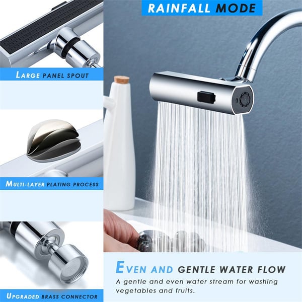 Kitchen Faucet 3-Mode Spray & 360° Swivel 304 Stainless Steel