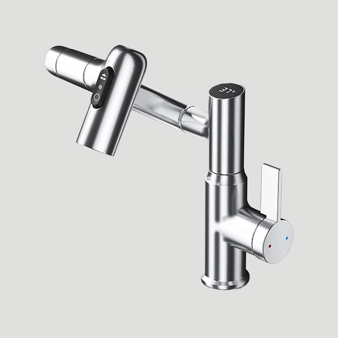 Kitchen Faucet 360° Swivel Height Adjustable & Temperature Display