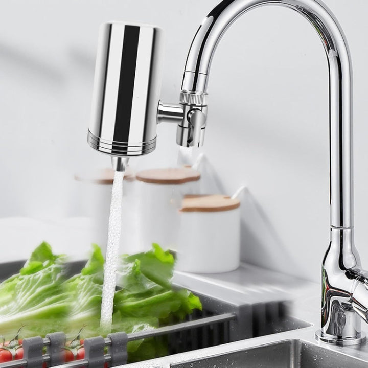 Kitchen Faucet Filter Stainless Steel Tool-Free Replaceable Cartridge